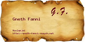 Gneth Fanni névjegykártya